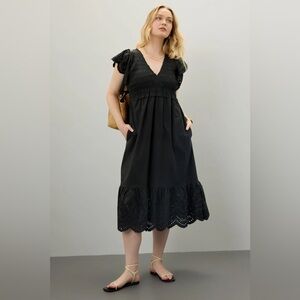 Rails Black Eyelet Midi Dress